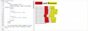 oranges and bananas